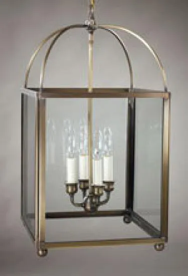 Foyer 4 Light 12.75 inch Antique Brass Chandelier Ceiling Light in Clear Glass