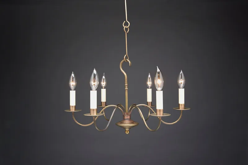 Hunter 6 Light 21 inch Antique Brass Chandelier Ceiling Light