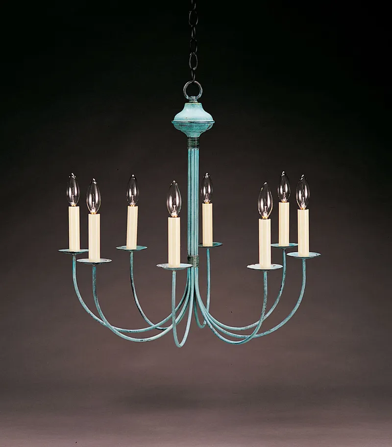Hunter 8 Light 23 inch Antique Brass Chandelier Ceiling Light