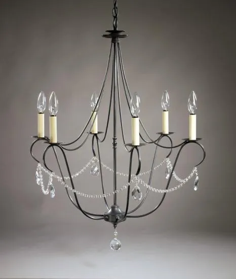 Hunter 6 Light 25 inch Dark Brass Chandelier Ceiling Light in Without Crystal