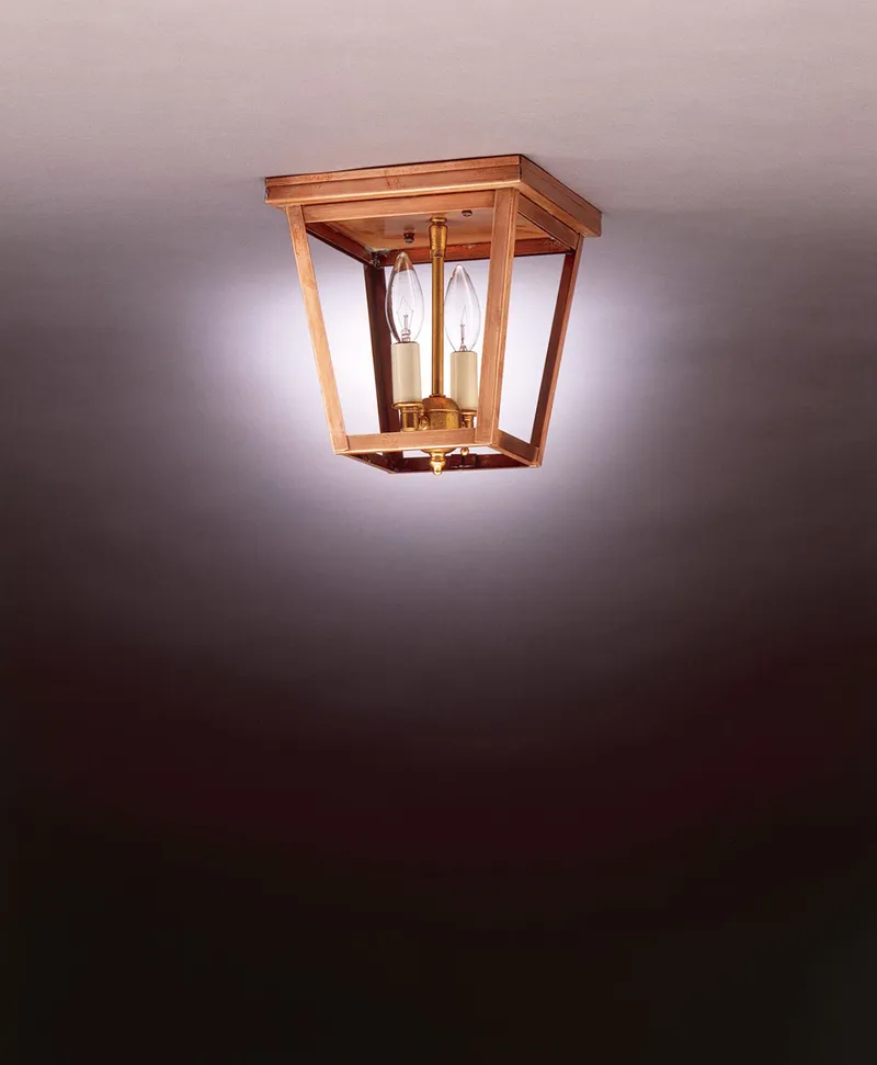 Hunter 2 Light 8 inch Dark Brass Flush Mount Ceiling Light in Clear Seedy Glass