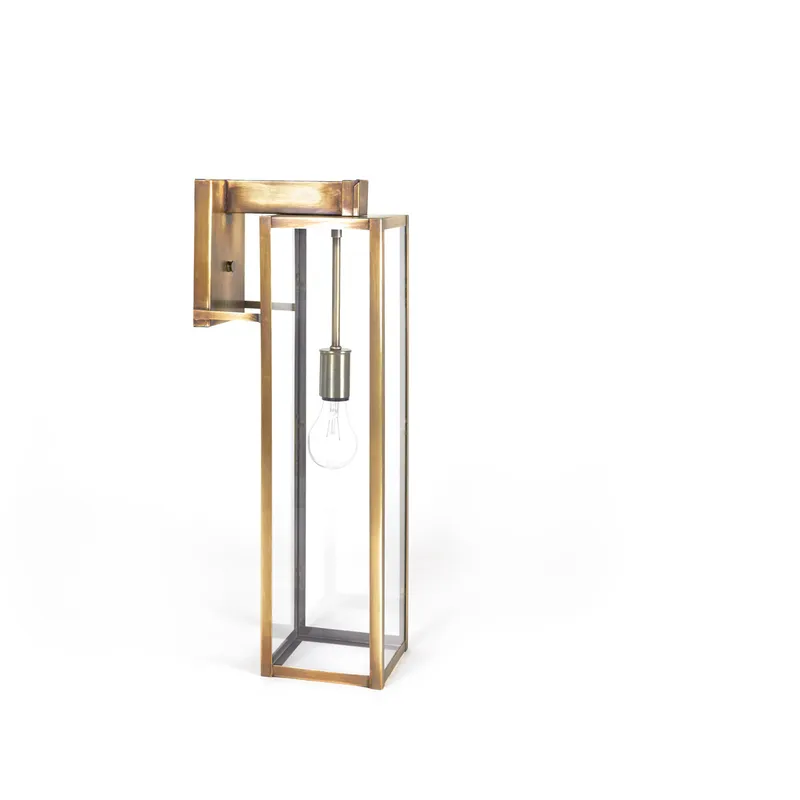 Uptown 1 Light 21.75 inch Dark Antique Brass Outdoor Wall Light in Clear Glass, Large