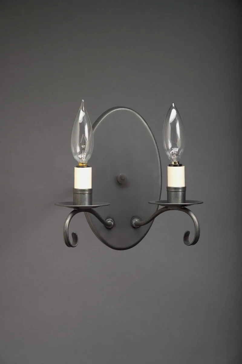 Hunter 2 Light 8 inch Dark Antique Brass Wall Sconce Wall Light