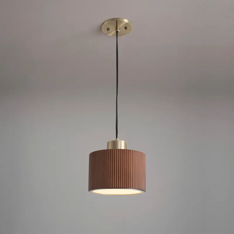Tambo LED 7.9 inch Dark Walnut and Weathered Brass Pendant Ceiling Light