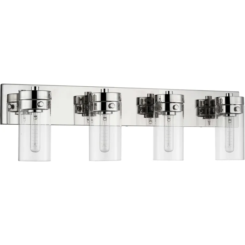 Intersection 4 Light 30 inch Polished Nickel Bathroom Vanity Lights Wall Light