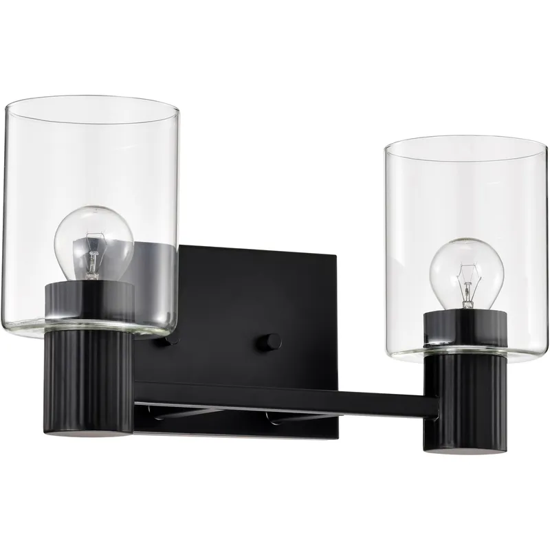 Clarksville 2 Light 14 inch Matte Black Vanity Light Wall Light