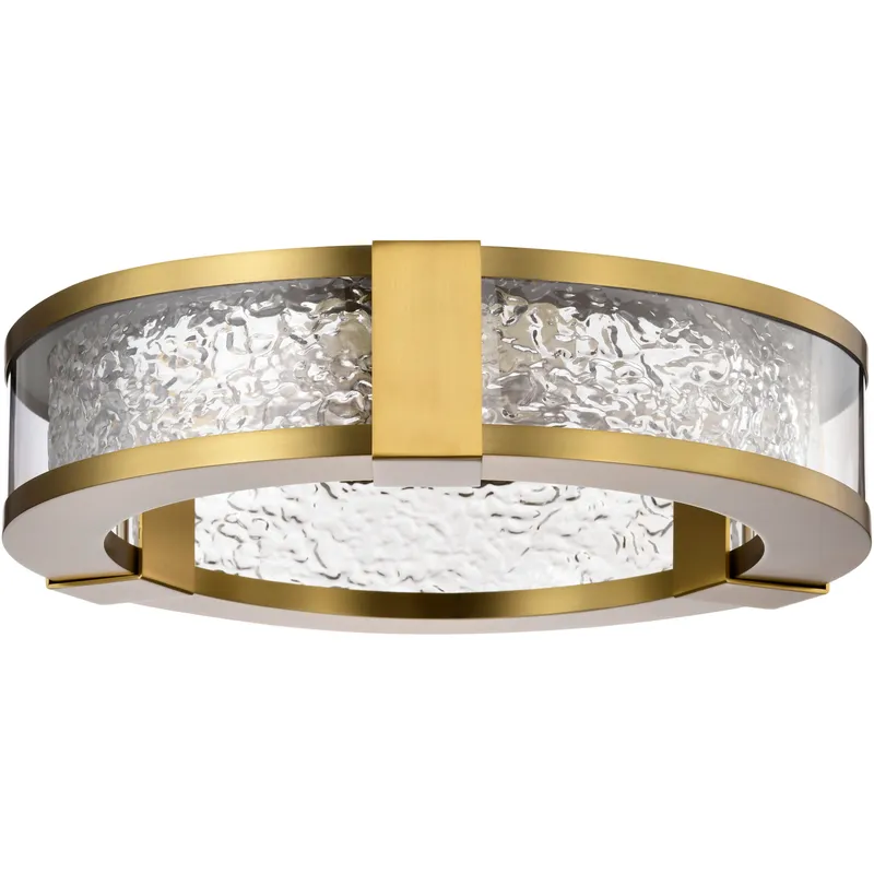 Darrow LED 13.25 inch Vintage Brass Flush Mount Ceiling Light