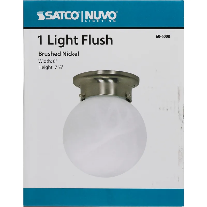 Brentwood 1 Light 6 inch Brushed Nickel Flush Mount Ceiling Light