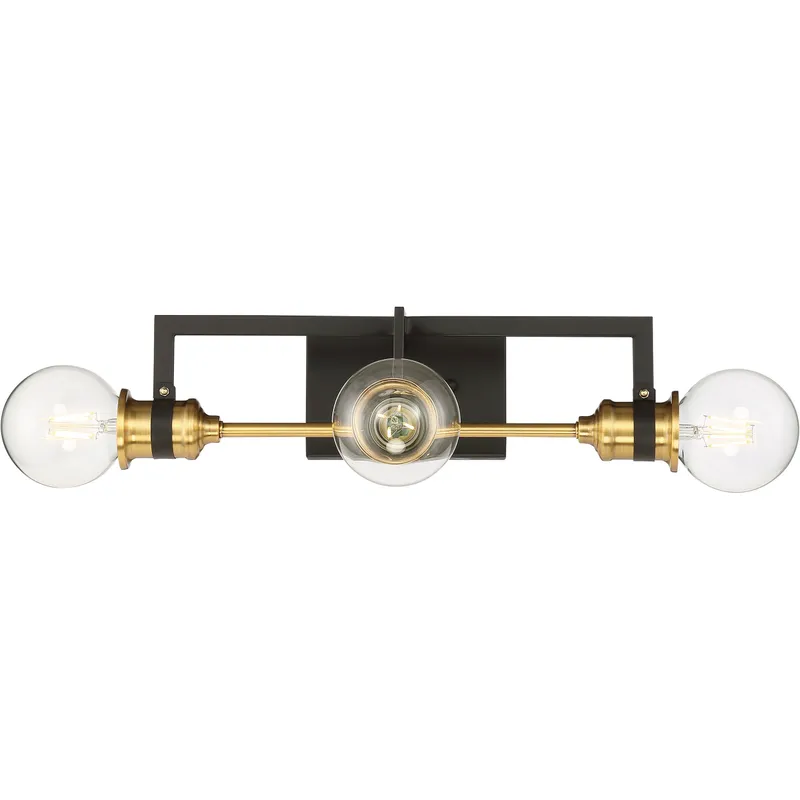Intention 3 Light 17 inch Warm Brass and Black Vanity Light Wall Light