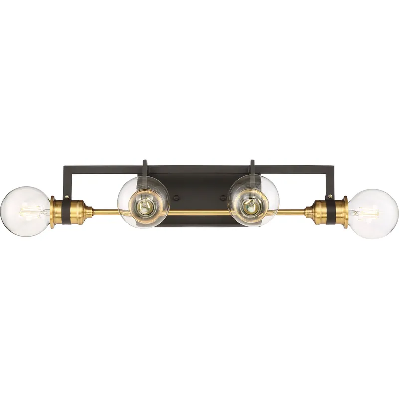 Intention 4 Light 22 inch Warm Brass and Black Vanity Light Wall Light