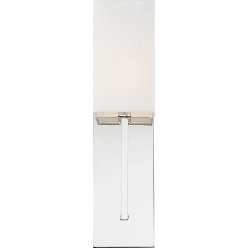 Vesey 1 Light 5 inch Polished Nickel and White Fabric Wall Sconce Wall Light