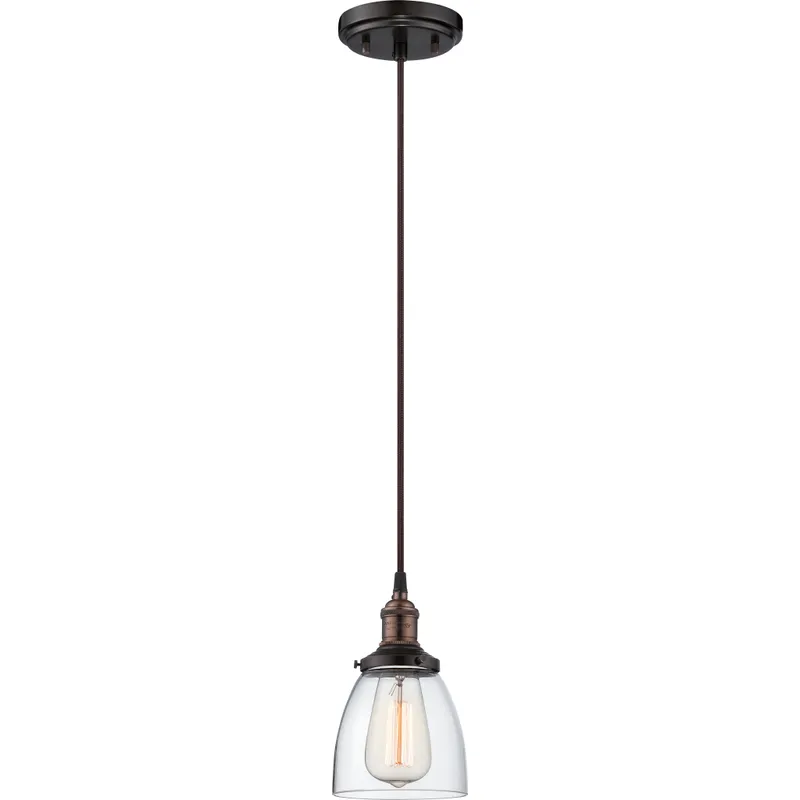 Vintage 1 Light 5.13 inch Rustic Bronze Pendant Ceiling Light