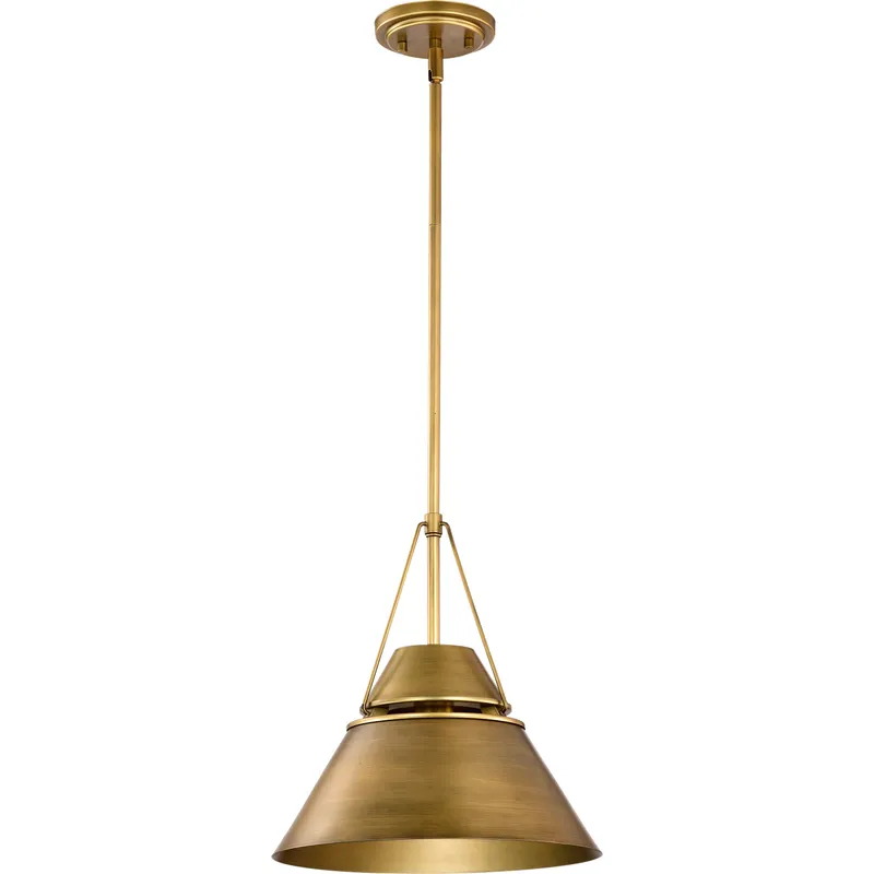 Adina 1 Light 12.75 inch Natural Brass Pendant Ceiling Light