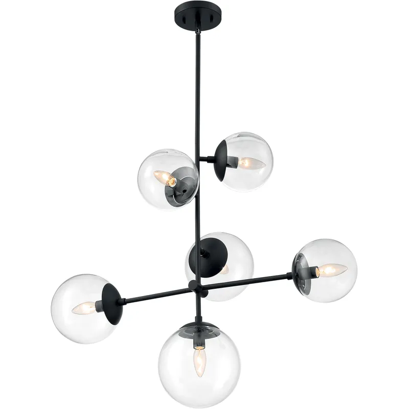 Sky 6 Light 16 inch Matte Black Pendant Ceiling Light
