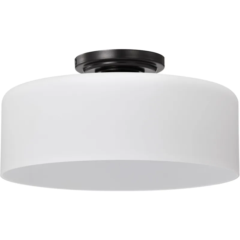 Warren 13.13 inch Gun Metal Semi Flush Mount Ceiling Light