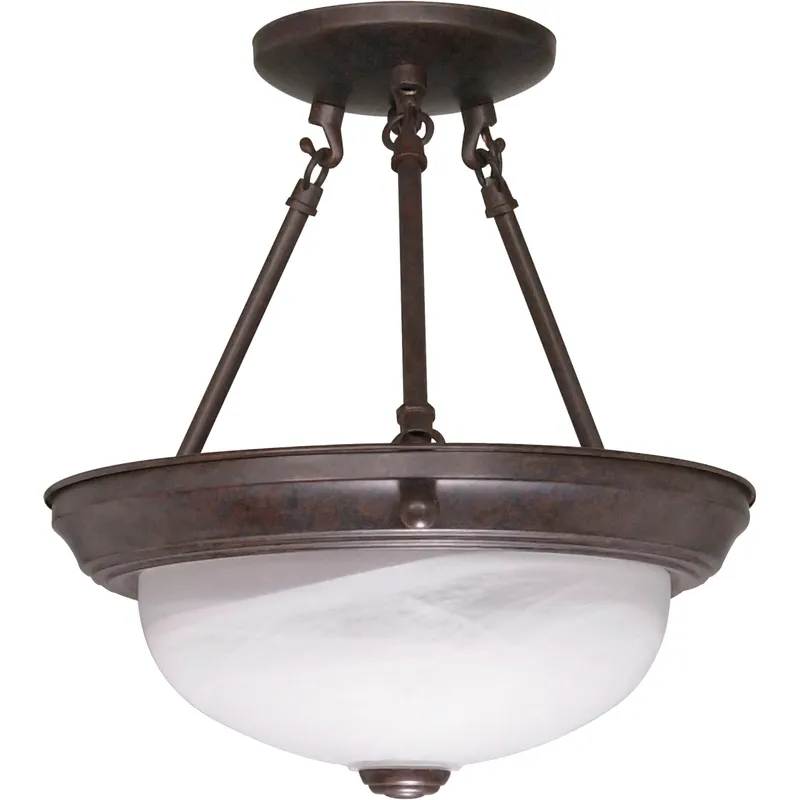 Brentwood 2 Light 11.38 inch Old Bronze Semi-Flush Ceiling Light