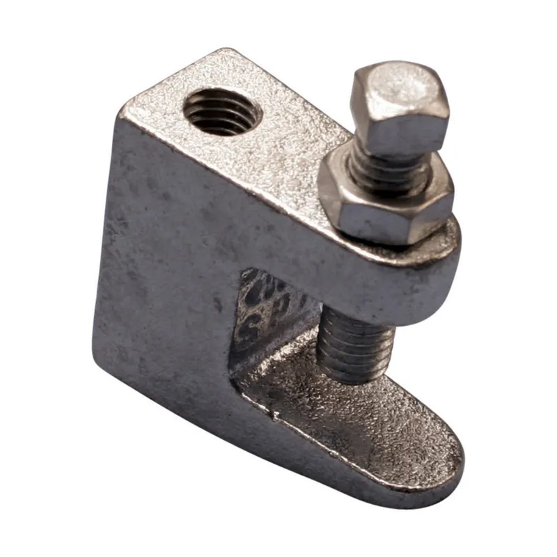 Universal Beam Clamp, Electrogalvanized, 3/8" Rod, 3/4" Max Flange