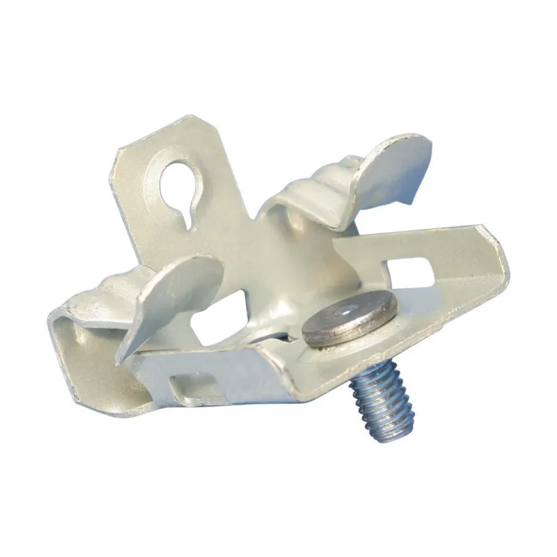 Hammer-On Flange Clip, Bottom Mount with Stud, Spring Steel, 1/8"–1/4" Flange