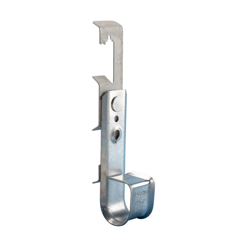 Cablecat 3/4" J-hook with rod/wire clip 1/8"–3/8" flange, 1/4" rod