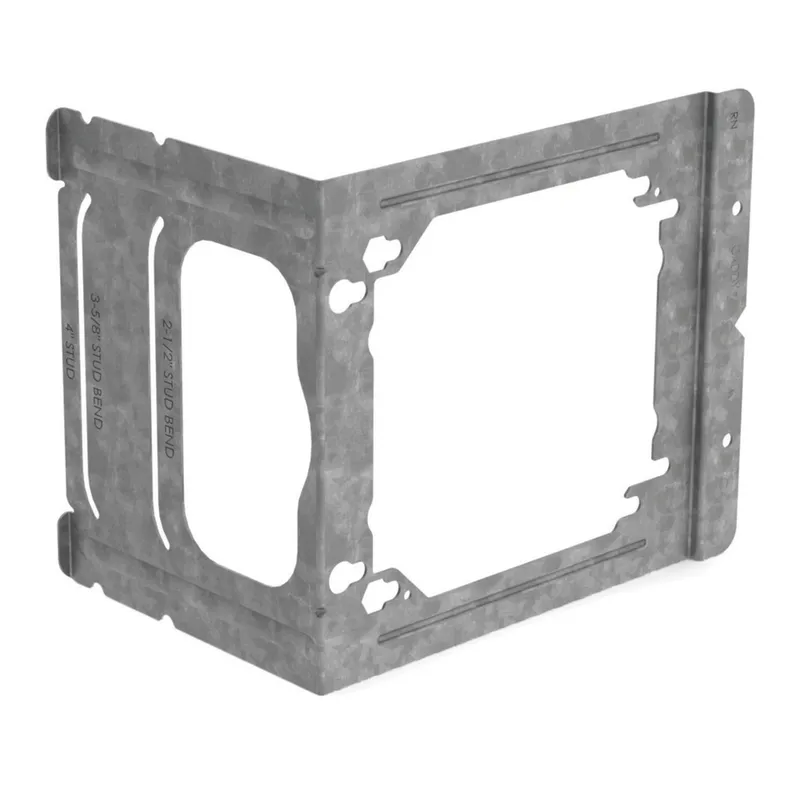 Electrical box bracket to stud, 2 1/2", 3 5/8", 4" wall depth, 3.89"