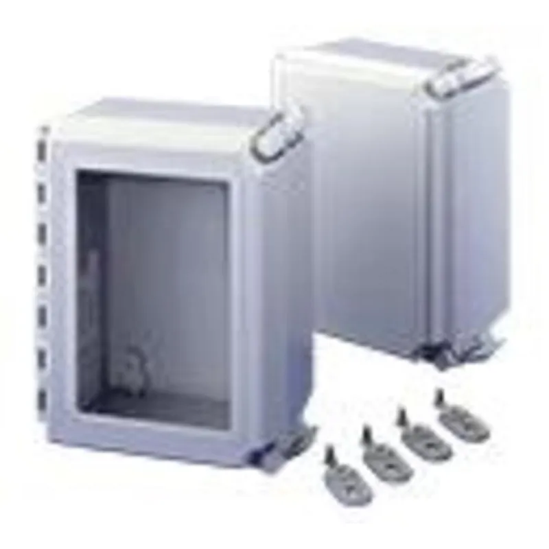 Enclosure, NEMA 4X, Hinged Cover, 18" x 16" x 10", Fiberglass