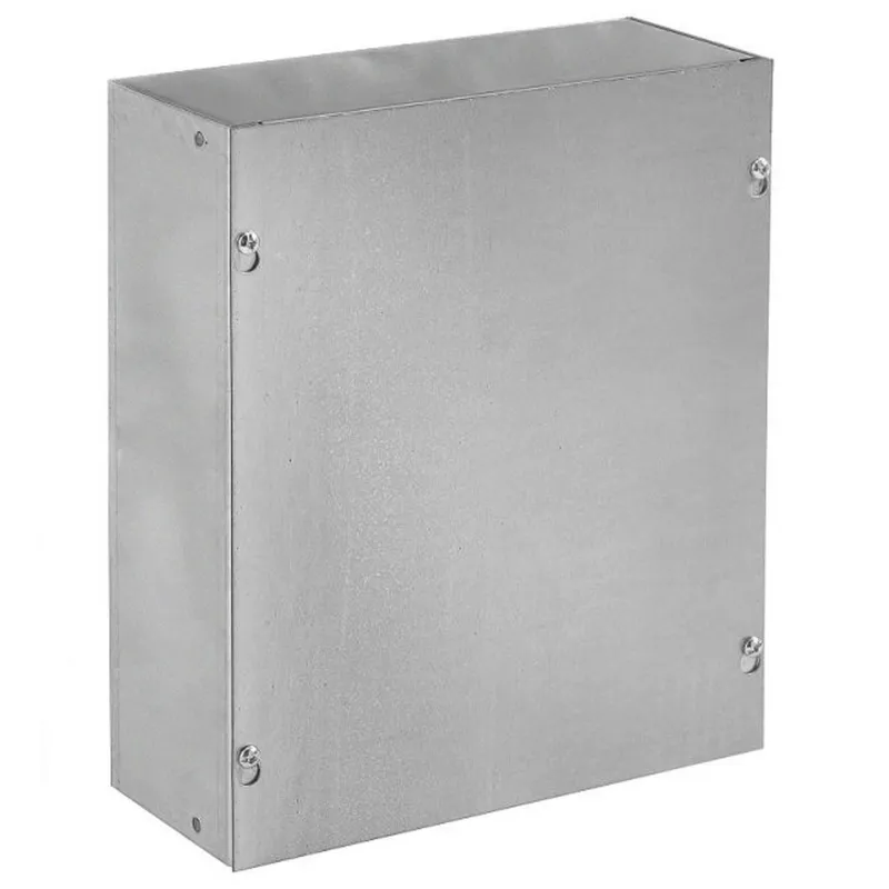 NEMA 1 Screw Cover Enclosure, Powder Coated Steel without Knockouts, 12" x 12" x 6"