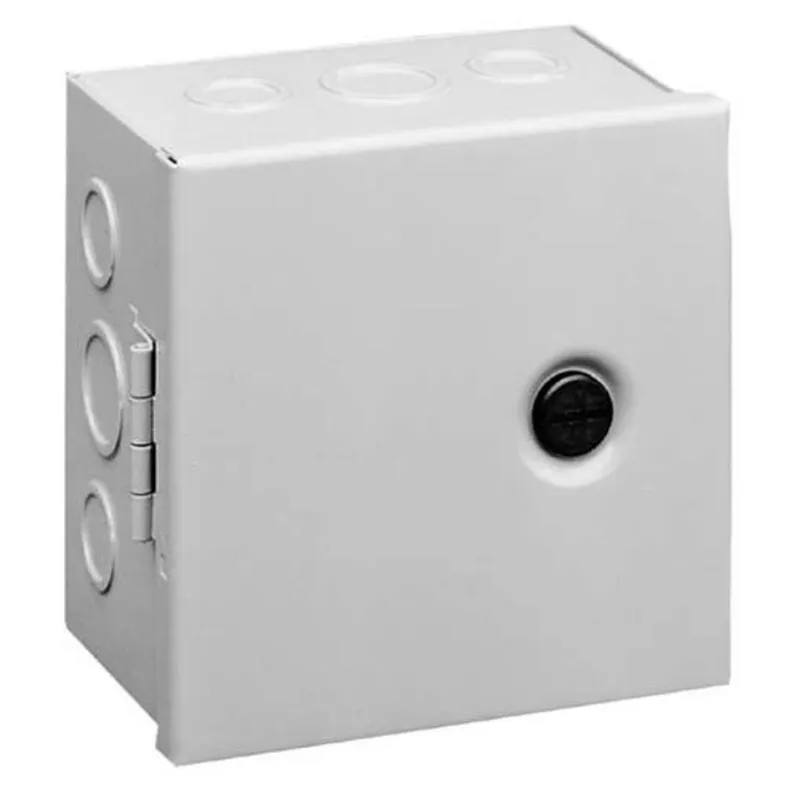 Hinged-Cover with Knockouts Type 1, 8.00x6.00x4.00, Gray, Steel