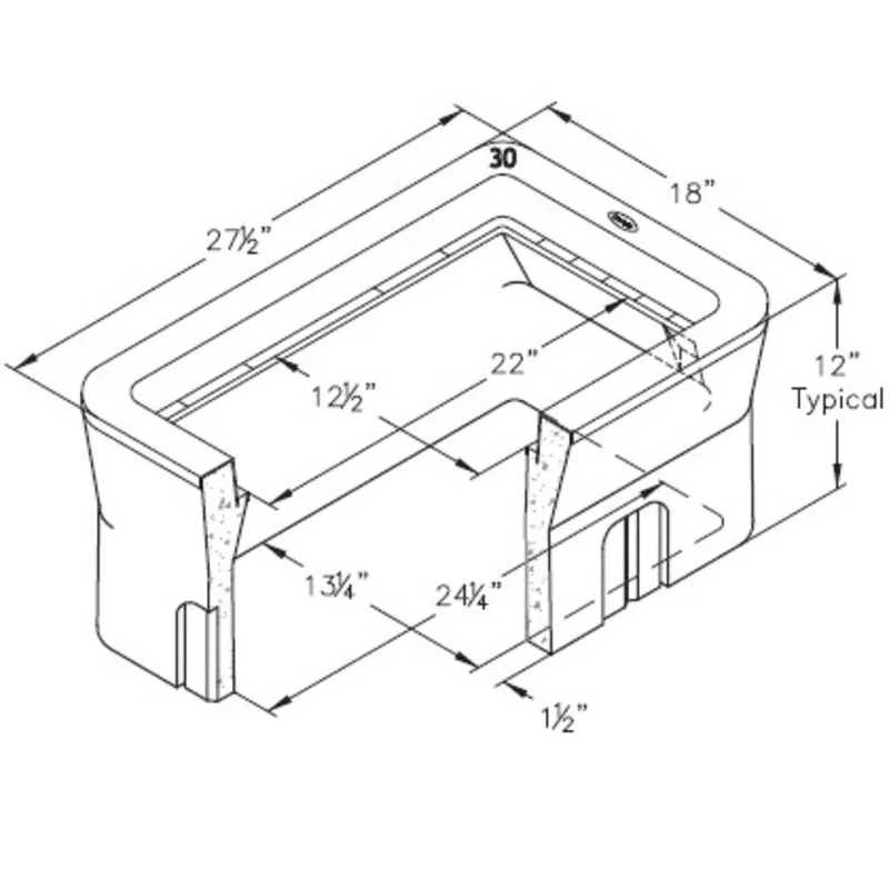 Extension, Height: 12", For Use With N30 Box, Reinforced Concrete