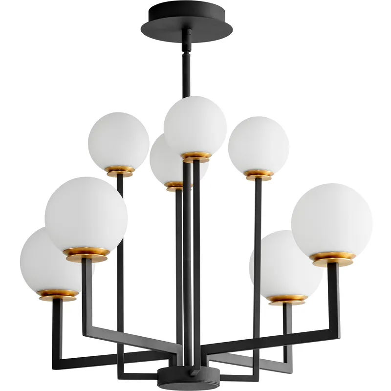 Bonzo LED 31.5 inch Black/Aged Brass Chandelier Ceiling Light