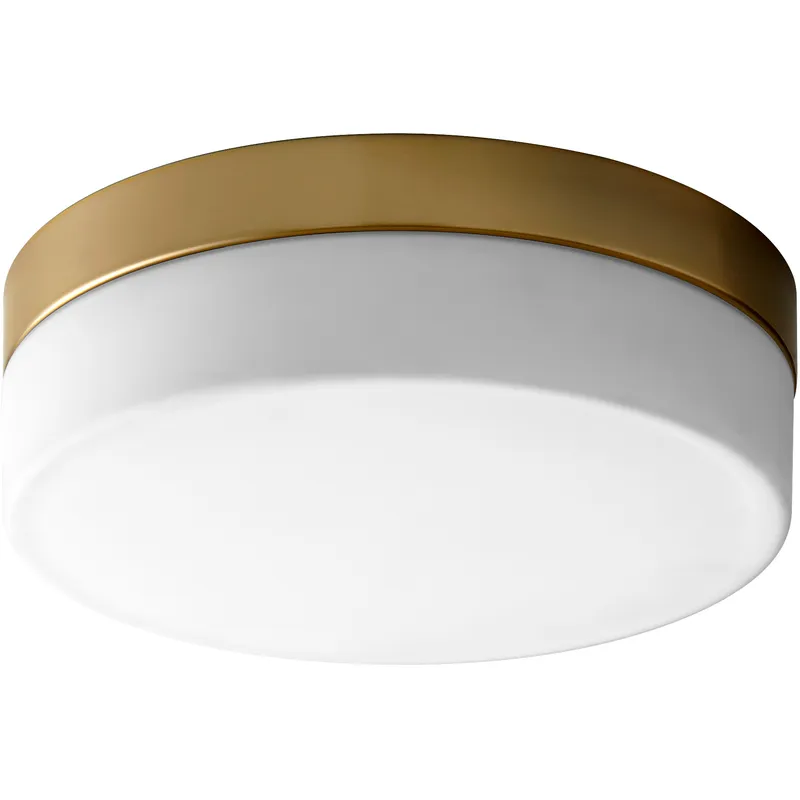 Zuri 1 Light 11.25 inch Aged Brass Flush Mount Ceiling Light