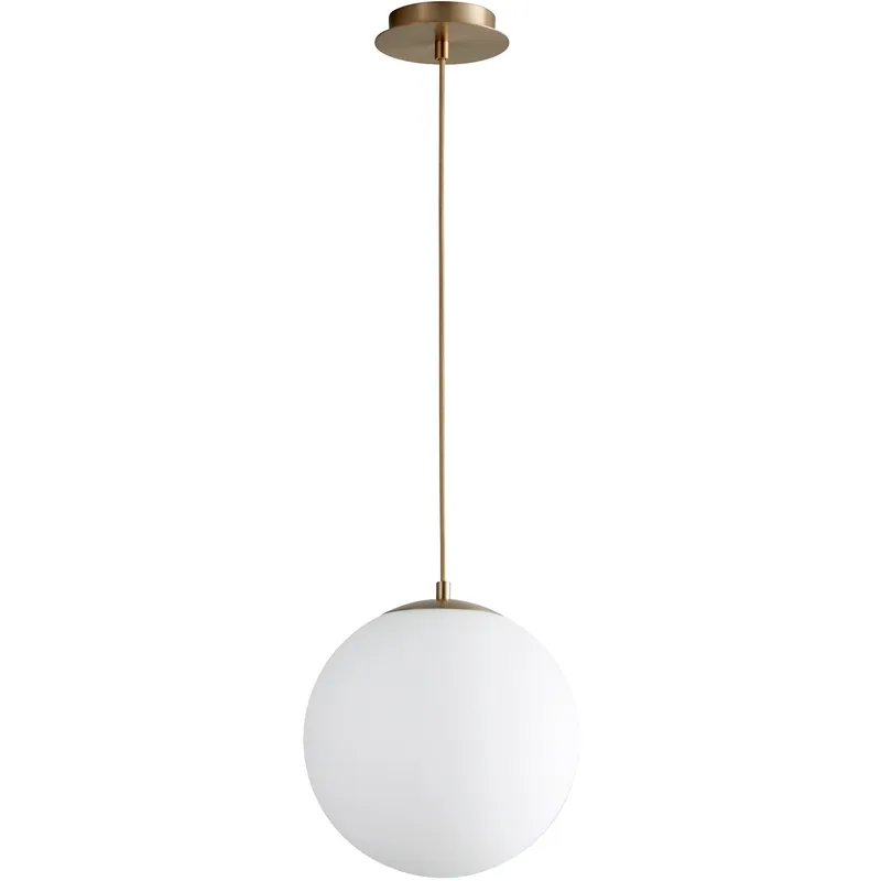 Luna 1 Light 12 inch Aged Brass Pendant Ceiling Light