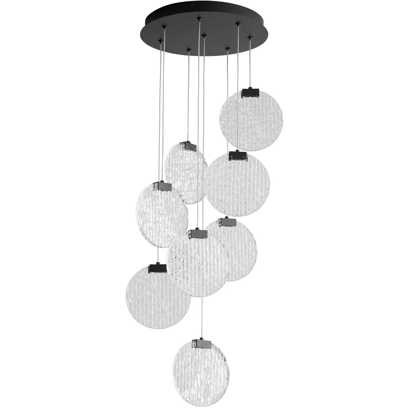 Axiom 8 Light 13 inch Black Pendant Ceiling Light
