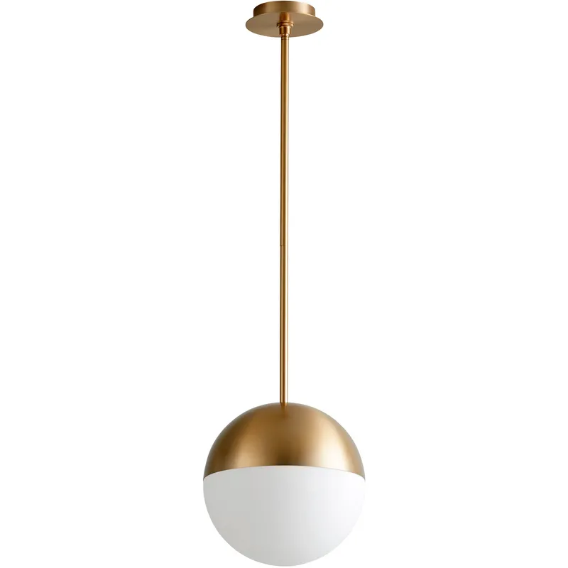Mondo 1 Light 12 inch Aged Brass Pendant Ceiling Light