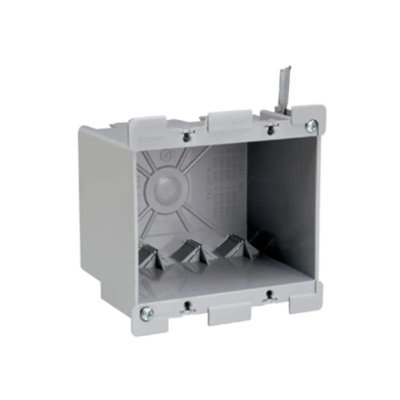 Switch/Outlet Box, 2-Gang, Depth: 3.03125", Non-Metallic