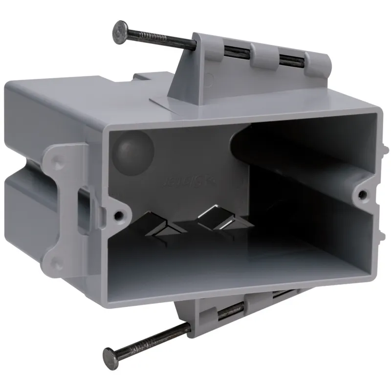 Switch/Outlet Box, 1-Gang, Nail-On, 3.875" Deep, Non-Metallic