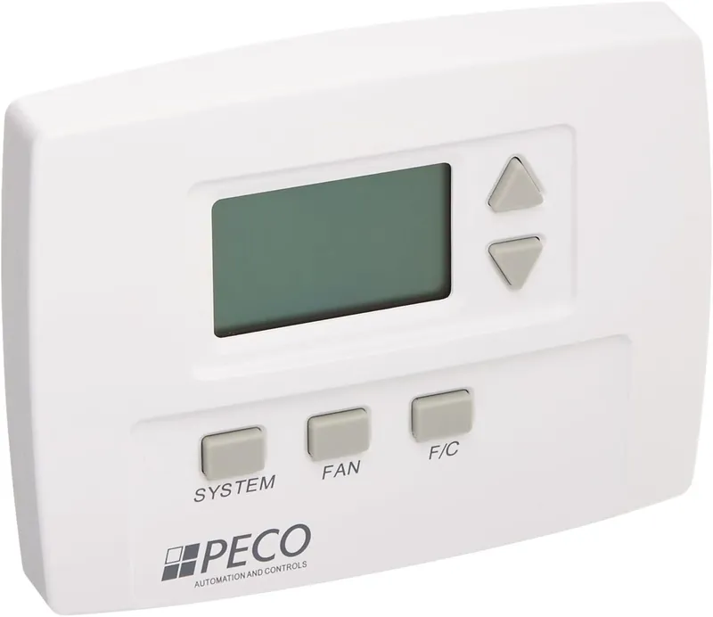 PECO TB170-001 3 Speed Staged Fan Non-Programmable Thermostat, Line Voltage, 1H/1C, White