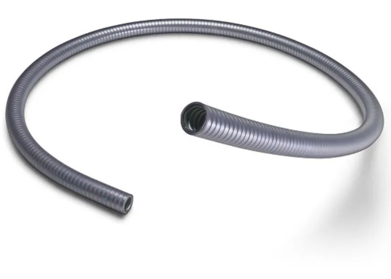 1-1/2" Liquidtight Stainless Steel Flex, Galvanized Core, Gray, 50' Coil