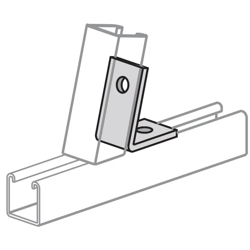 Closed Angle Connector, 2-Hole, 45°, Steel/Electro-Galvanized