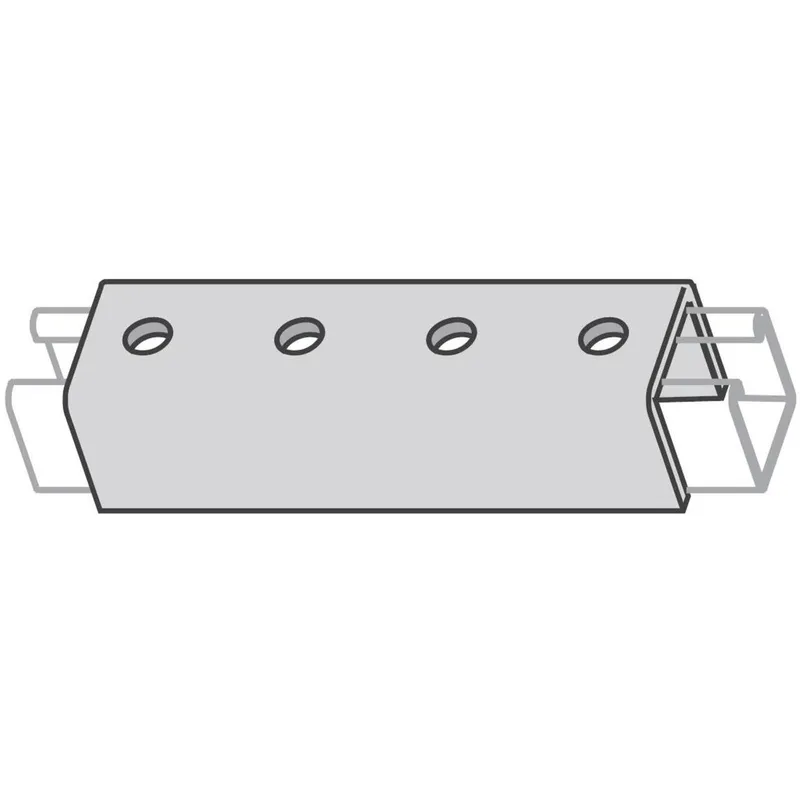 Four-Hole Splice Clevis, Length: 7-1/4", Steel/Electro-Galvanized