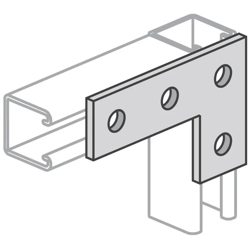 4-Hole Flat Angle Plate, 5-3/8" x 3-1/2", 9/16" Bolt, Steel