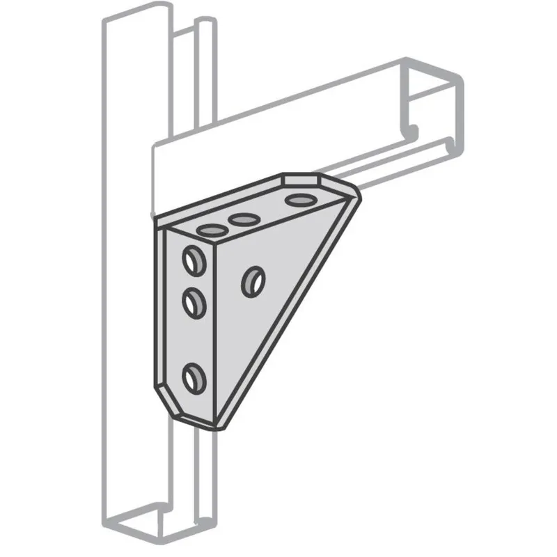 Universal Angle Bracket, Bolt Hole: 9/16", Steel/Galvanized