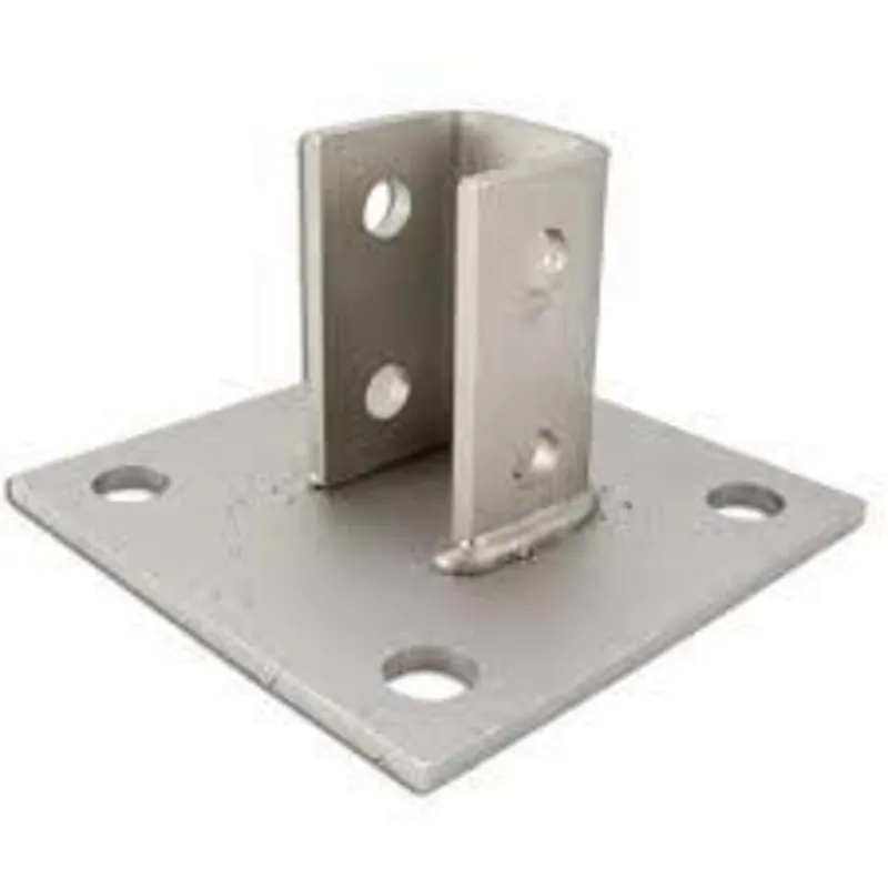 Post Base Connector, 4-Hole, Hole Diameter: 9/16", Stainless Steel