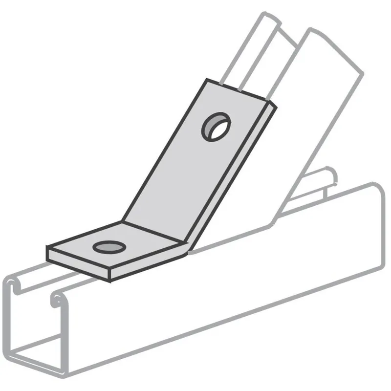 Two Hole Open Angle Connector, 45°, 9/16" Bolt, Steel
