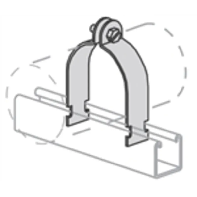 EMT Strut Strap, 1-1/2", Steel, Electro-Galvanized