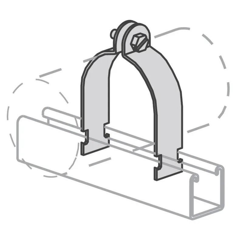 EMT Strut Strap, 1/2", Steel, Electro-Galvanized