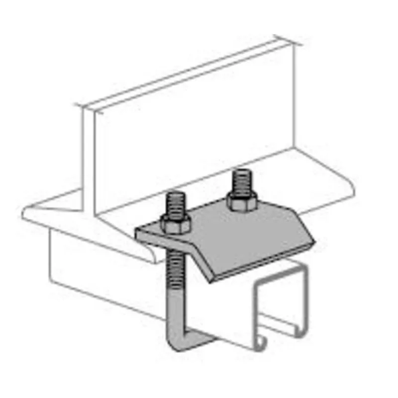 Beam Clamp, U Bolt, Strut Clamp, 5 Inch Wide