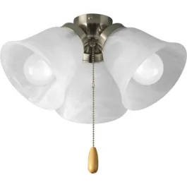 Progress Lighting AirPro 3-Light Ceiling Fan Light Kit - Brushed Nickel