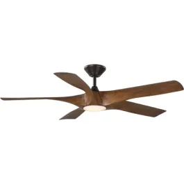 Progress Lighting Vernal 60" 5-Blade Indoor/Outdoor Smart LED Ceiling Fan - 3000K - 120V - Koa Woodgrain