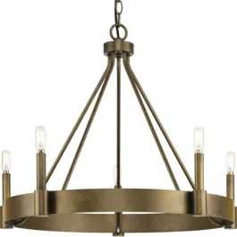 Progress Lighting Breckenridge 5-Light Chandelier - 120V - Aged Bronze
