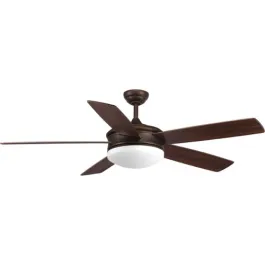 Progress Lighting Fresno 60" 5-Blade LED Ceiling Fan - Reversible Blades - 3000K - 120V - Antique Bronze